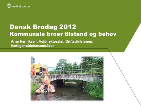 Dansk Brodag 2012 Kommunale broer tilstand og behov