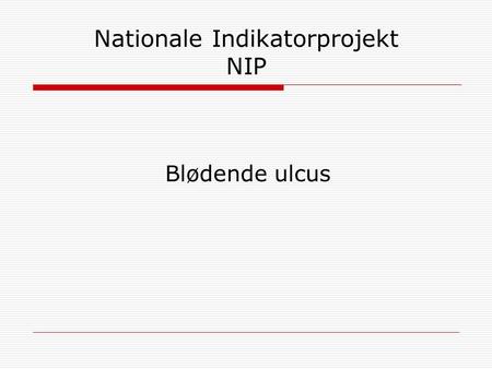 Nationale Indikatorprojekt NIP