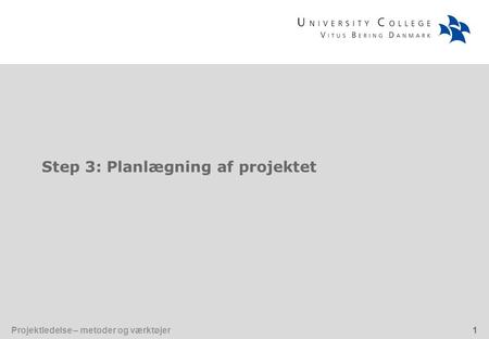 Step 3: Planlægning af projektet