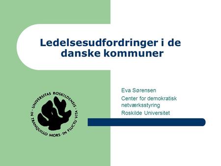 Ledelsesudfordringer i de danske kommuner