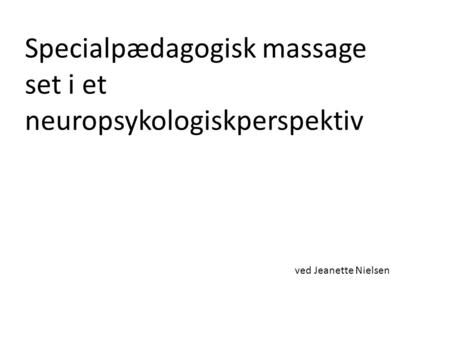 Specialpædagogisk massage