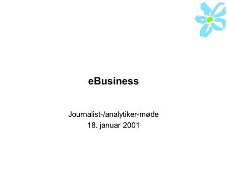 Journalist-/analytiker-møde 18. januar 2001