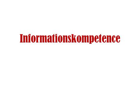 Informationskompetence