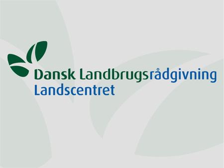 Dansk Landbrugsrådgivning Landscentret Implementering af TFS på Landscentret Ibrugtagning af TFS som led i procesarbejde Thomas Vedel