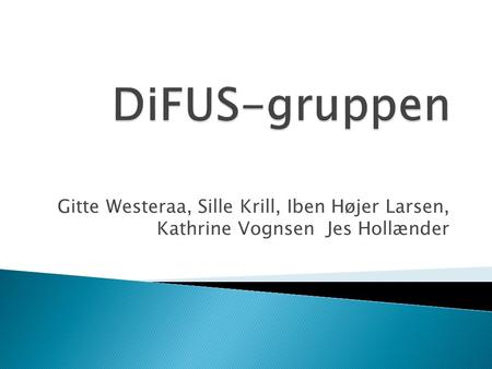 DiFUS-gruppen Gitte Westeraa, Sille Krill, Iben Højer Larsen, Kathrine Vognsen Jes Hollænder.
