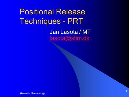 Positional Release Techniques - PRT