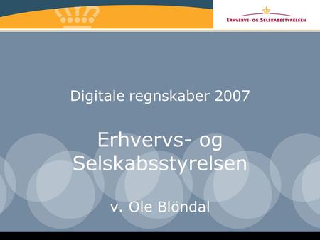 Digitale regnskaber 2007 Erhvervs- og Selskabsstyrelsen v. Ole Blöndal