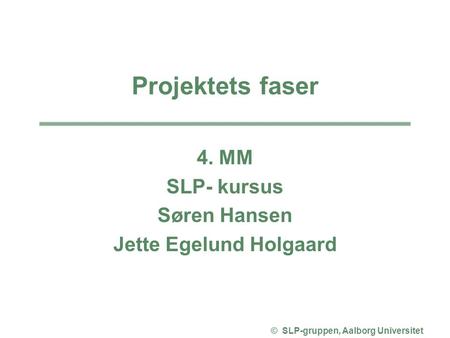 Jette Egelund Holgaard © SLP-gruppen, Aalborg Universitet