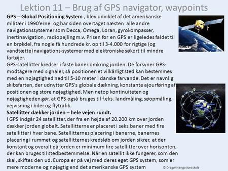 Lektion 11 – Brug af GPS navigator, waypoints