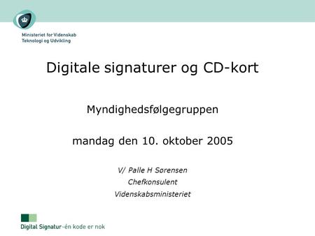 Digitale signaturer og CD-kort