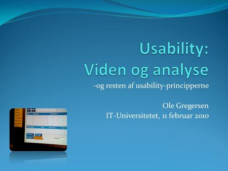 Usability: Viden og analyse