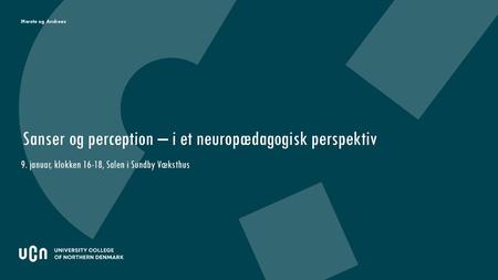 Sanser og perception – i et neuropædagogisk perspektiv