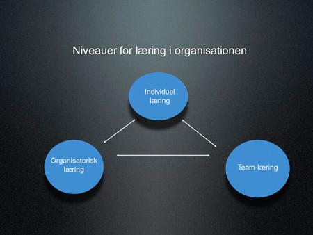 Niveauer for læring i organisationen