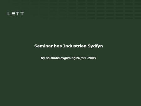 Seminar hos Industrien Sydfyn