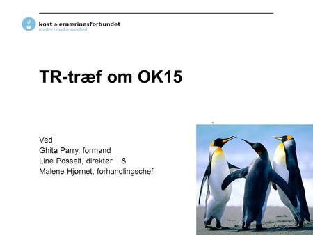 TR-træf om OK15 Ved Ghita Parry, formand Line Posselt, direktør &