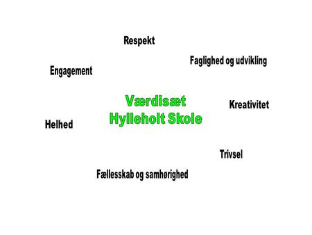 Værdisæt Hylleholt Skole Respekt Faglighed og udvikling Engagement