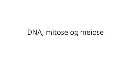 DNA, mitose og meiose.