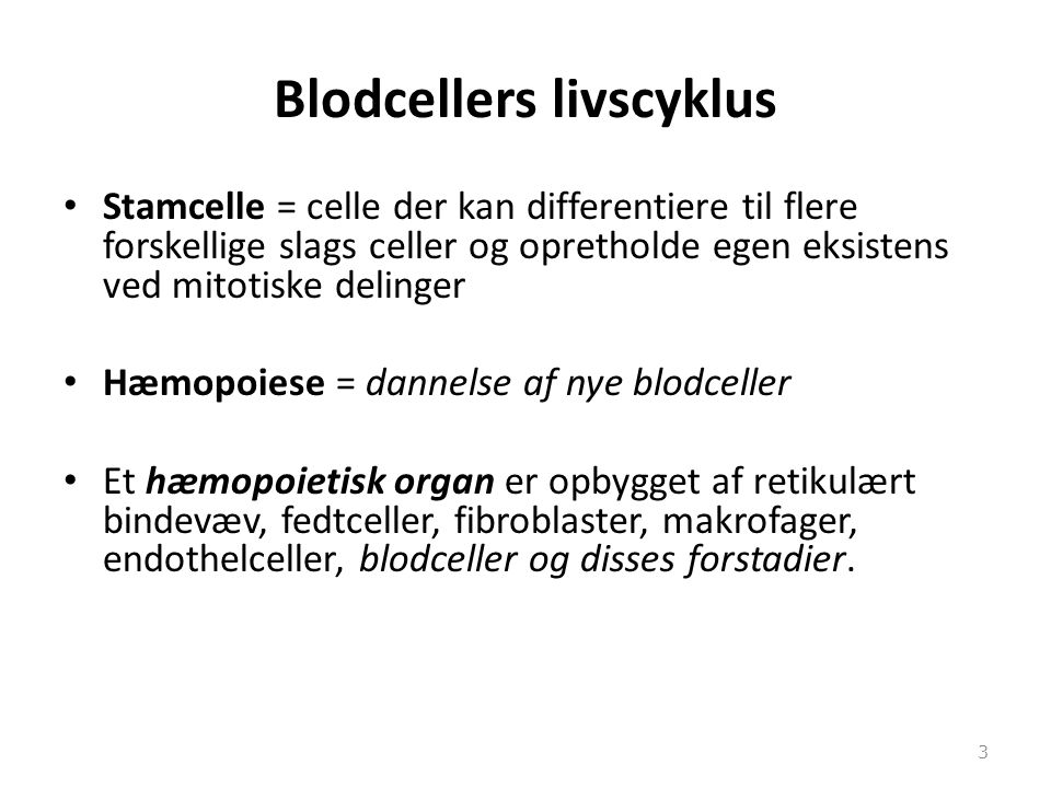 Blodcellers livscyklus