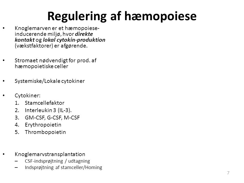 Regulering af hæmopoiese