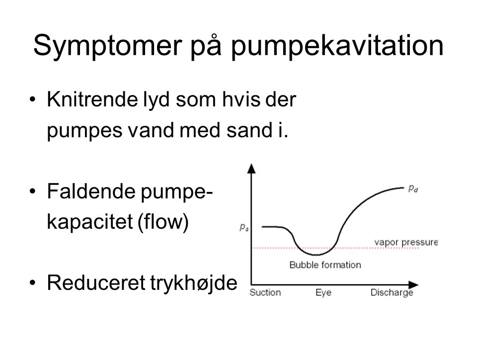 Symptomer på pumpekavitation
