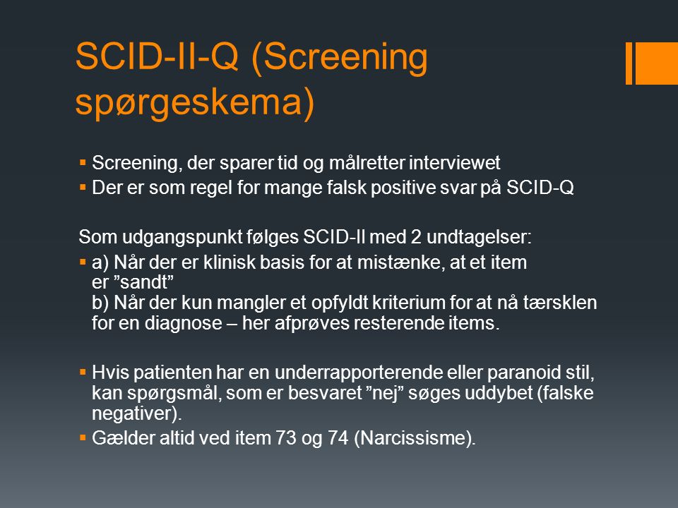 SCID-II-Q (Screening spørgeskema)