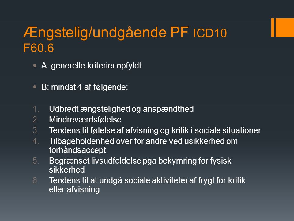 Ængstelig/undgående PF ICD10 F60.6