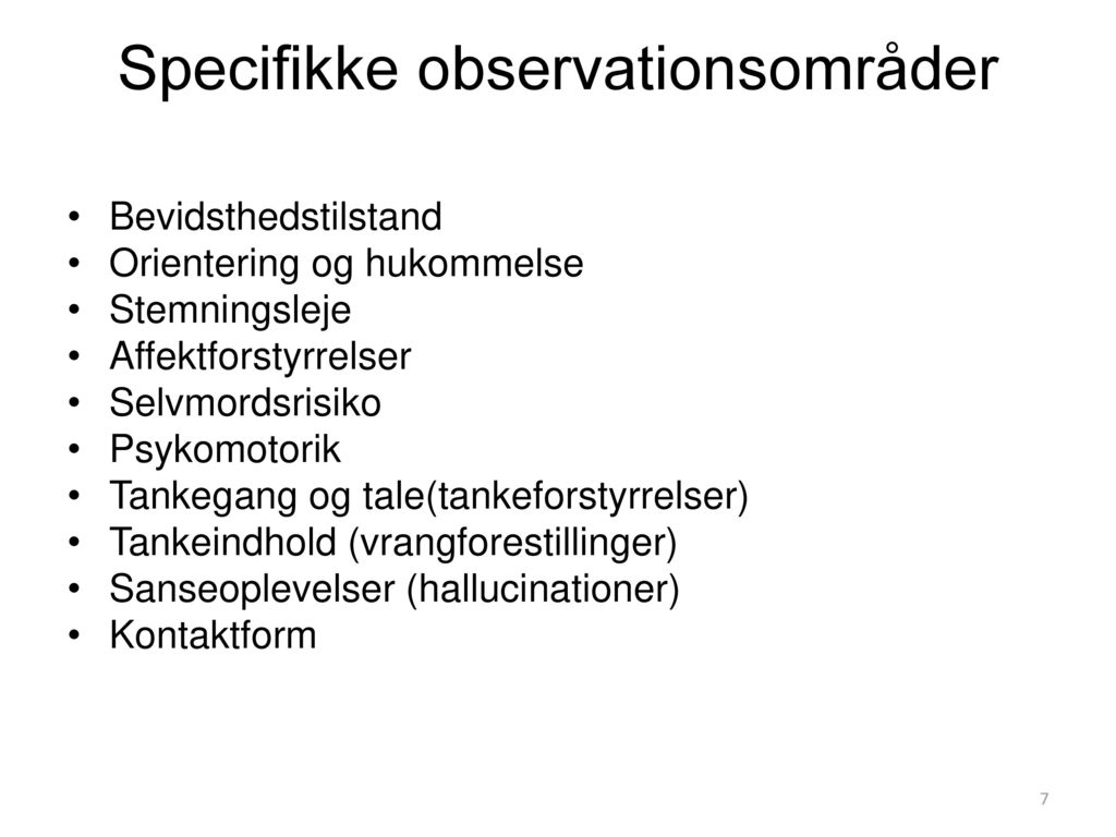 Specifikke observationsområder