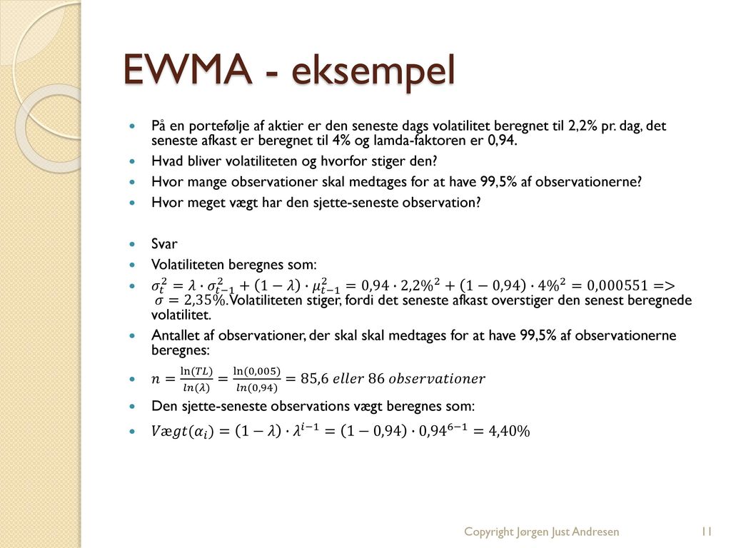 EWMA - eksempel