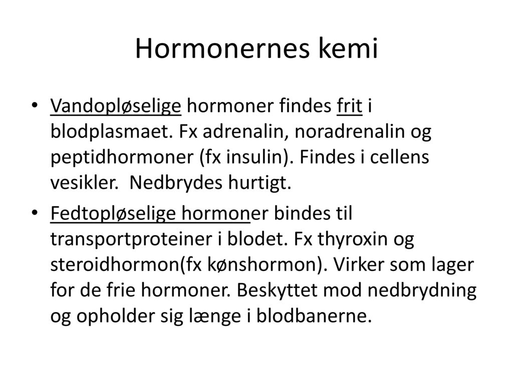 Hormonernes kemi
