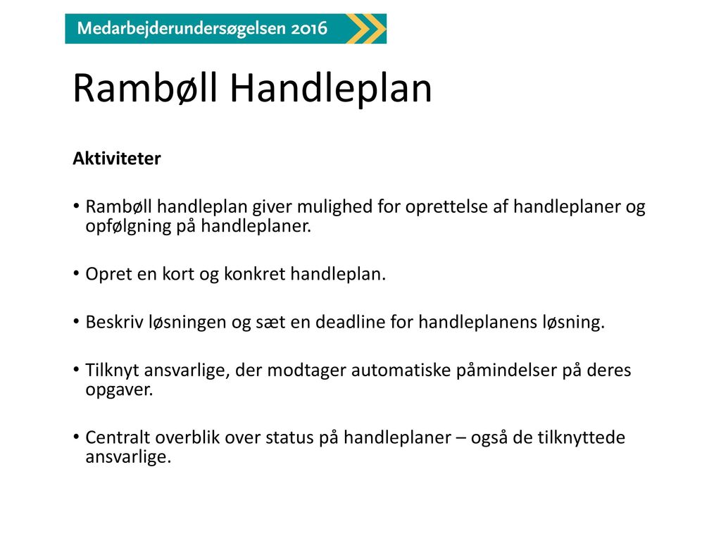 Rambøll Handleplan Aktiviteter