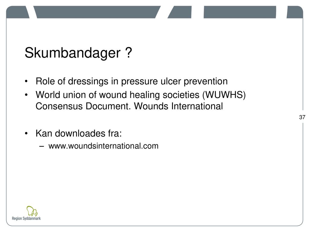 Skumbandager Role of dressings in pressure ulcer prevention