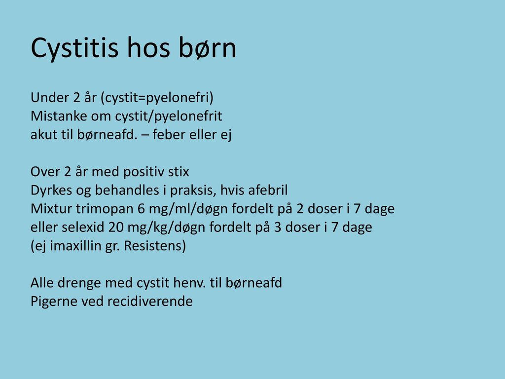 Cystitis hos børn