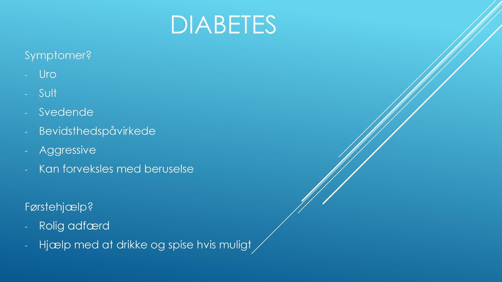 diabetes Symptomer Uro Sult Svedende Bevidsthedspåvirkede Aggressive