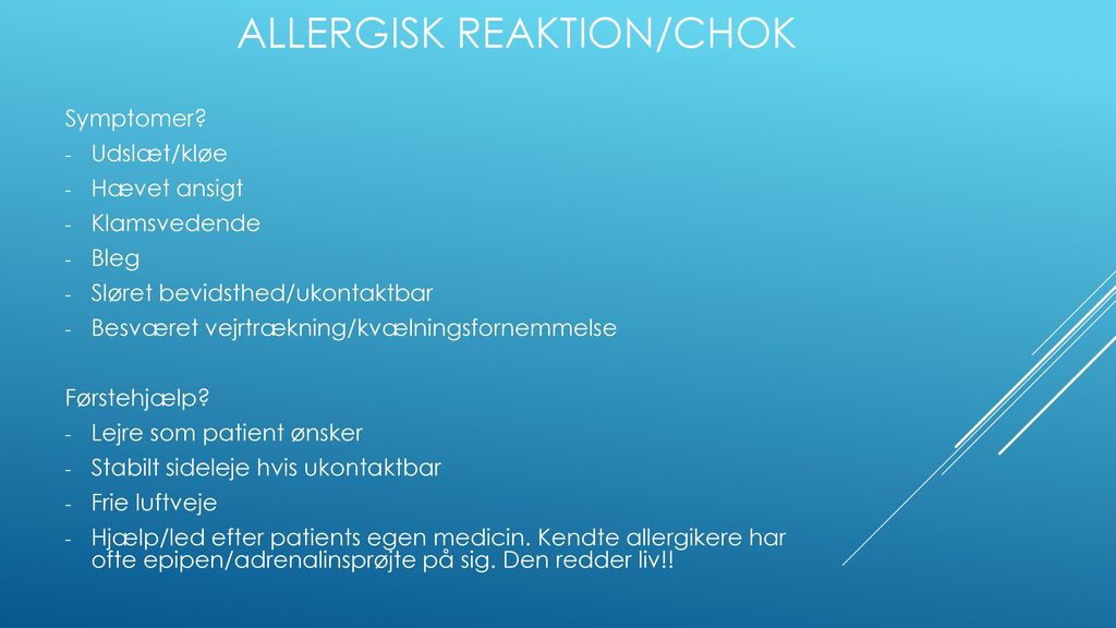 Allergisk reaktion/chok