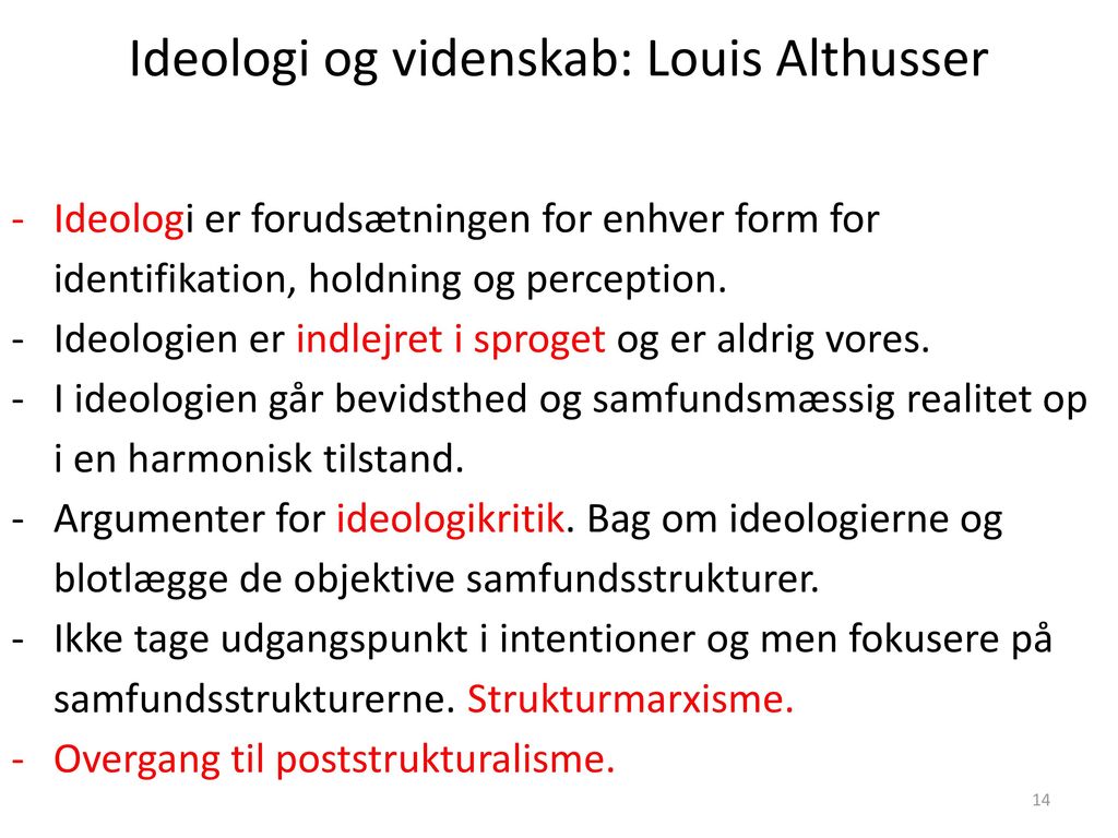Ideologi og videnskab: Louis Althusser