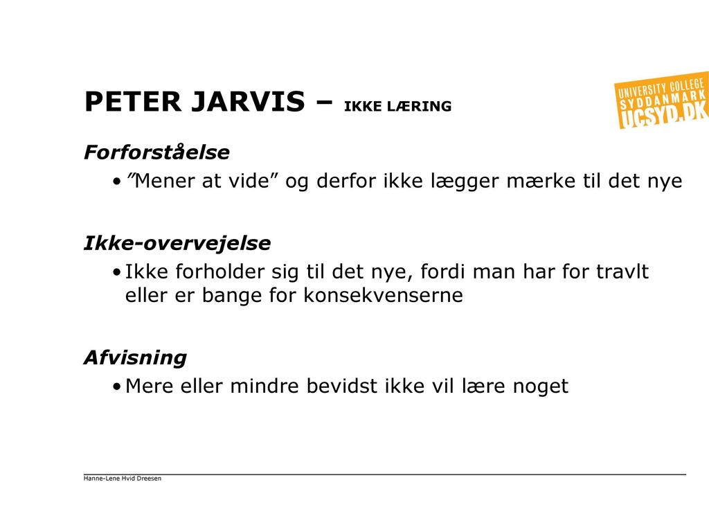 Peter Jarvis – ikke læring