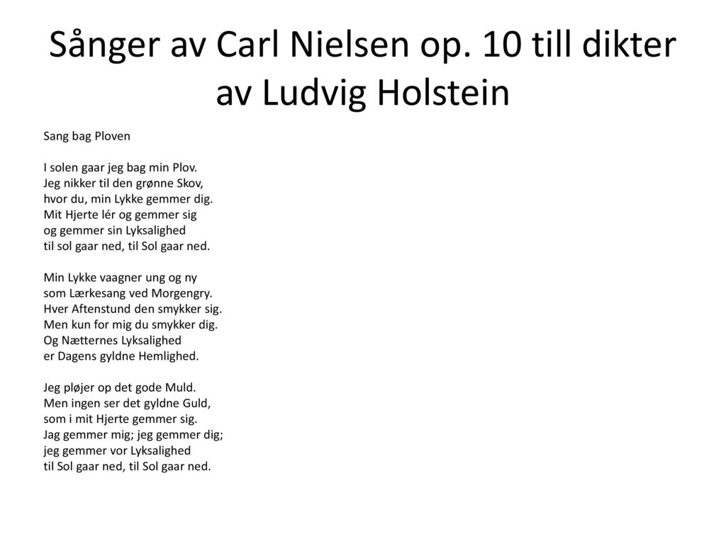 Sånger av Carl Nielsen op. 10 till dikter av Ludvig Holstein