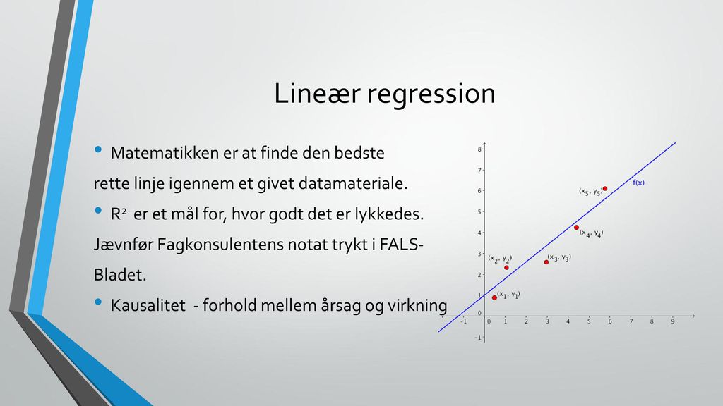Lineær regression Matematikken er at finde den bedste