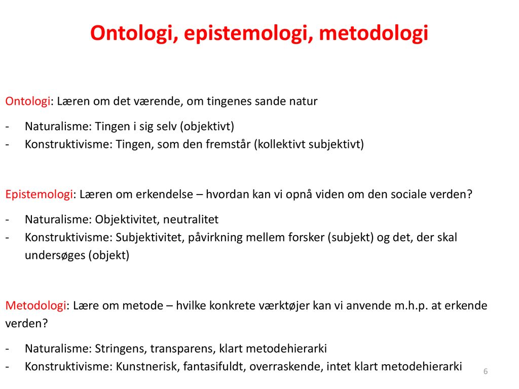 Ontologi, epistemologi, metodologi