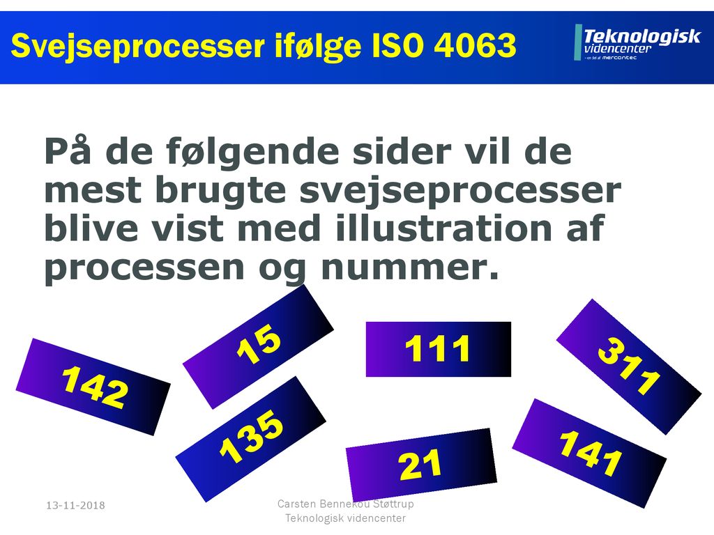 Svejseprocesser ifølge ISO 4063
