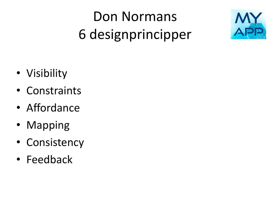 Don Normans 6 designprincipper
