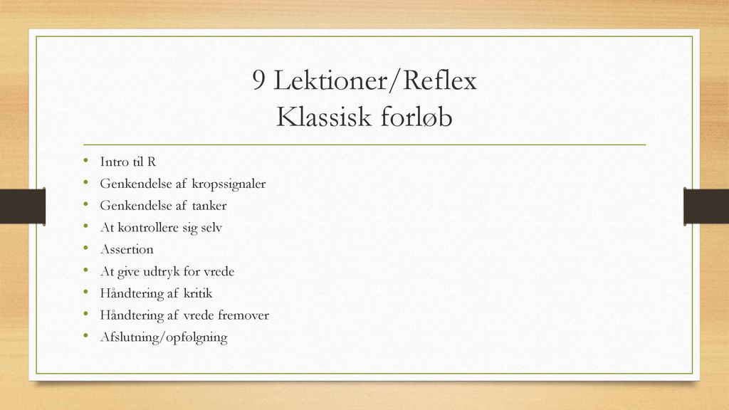 9 Lektioner/Reflex Klassisk forløb