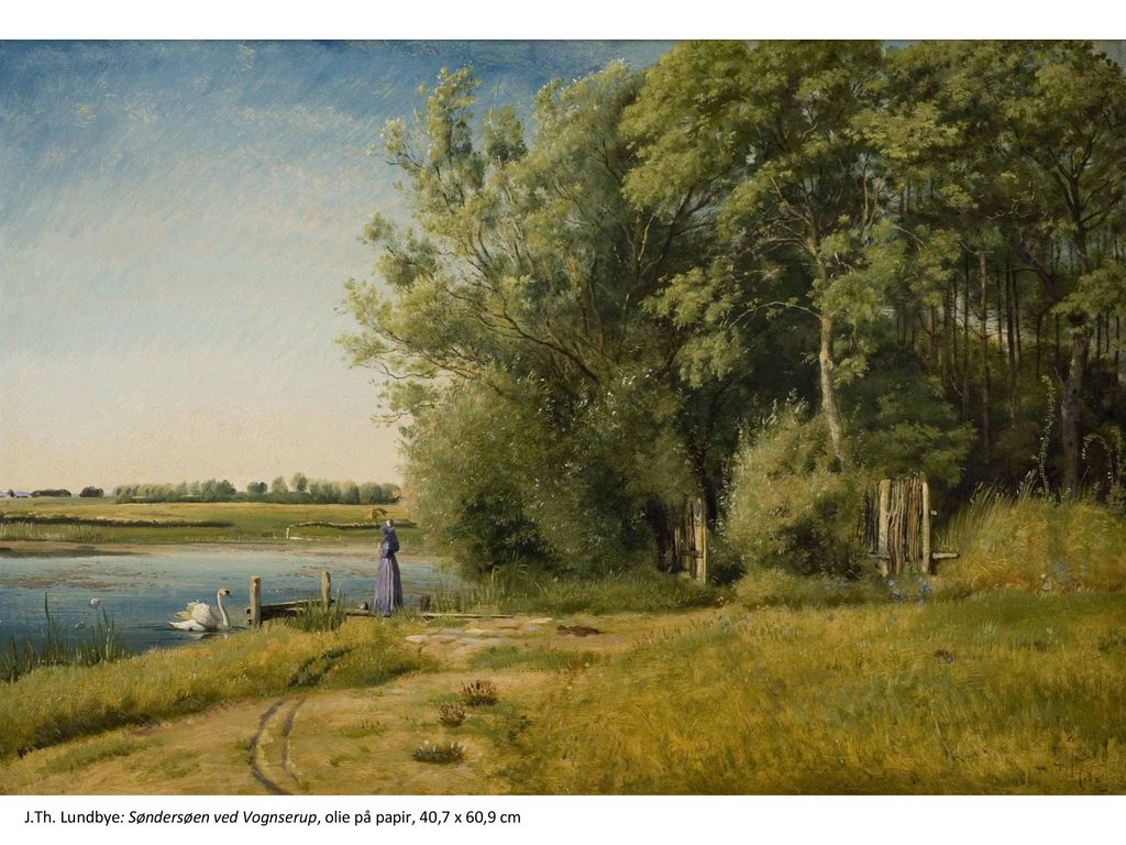 J.Th. Lundbye: Søndersøen ved Vognserup, olie på papir, 40,7 x 60,9 cm