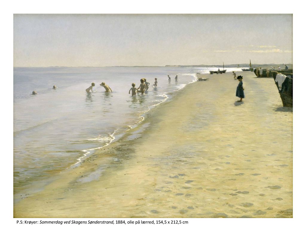 P.S: Krøyer: Sommerdag ved Skagens Sønderstrand, 1884, olie på lærred, 154,5 x 212,5 cm
