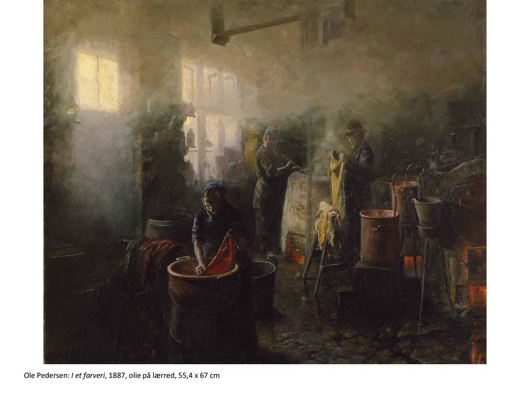 Ole Pedersen: I et farveri, 1887, olie på lærred, 55,4 x 67 cm
