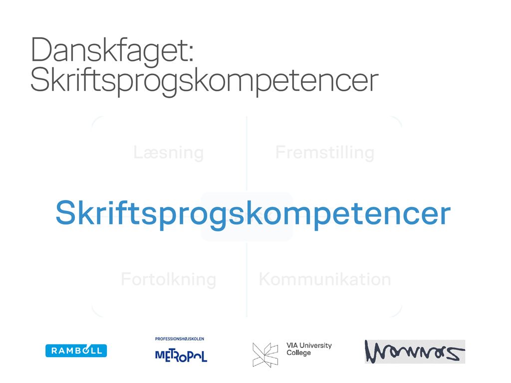 Danskfaget: Skriftsprogskompetencer