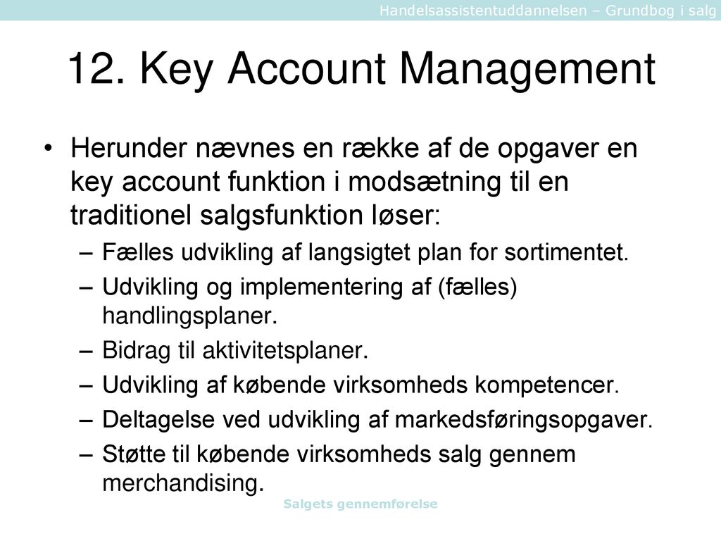 12. Key Account Management