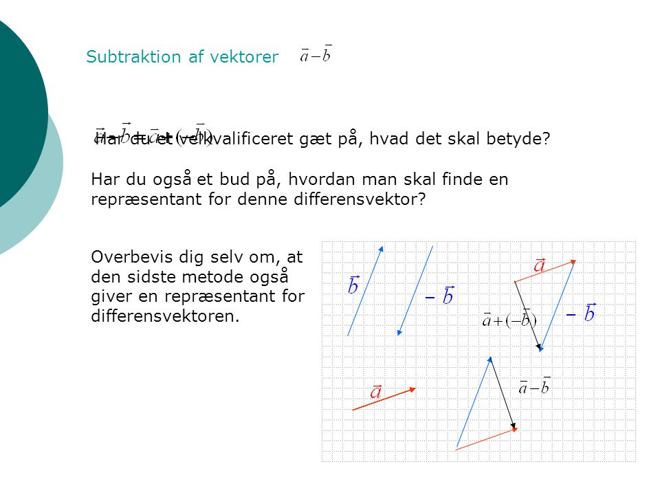 Subtraktion af vektorer