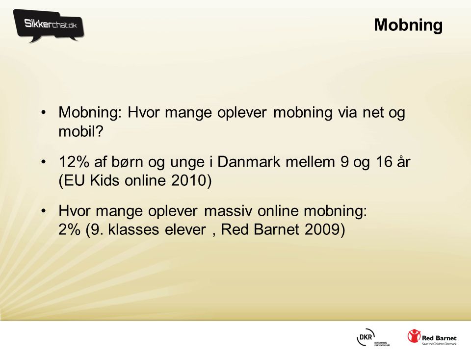 Mobning Mobning: Hvor mange oplever mobning via net og mobil