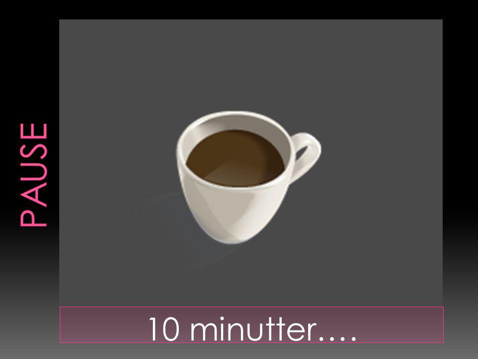 PAUSE 10 minutter….